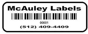 2000 Custom 1.5 x .5 White Polyester Asset Tags/Labels Various Quantities "Featuring Easy Do It Yourself Design"