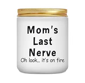 Mothers Day Gifts for Mom from Daughter Son, Vanilla Scented Frosted Glass Jar Candle, Best Mom Gifts, Funny Birthday Gifts for Mom (Vanilla)