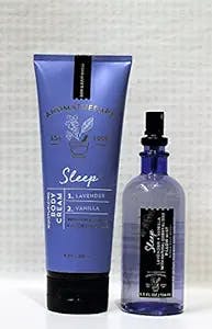 Bath & Body Works - Aromatherapy - Sleep - Lavender Vanilla - Pillow Mist & Body Cream - Gift Set – New 2017