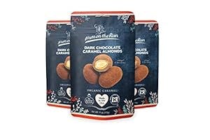 Nuts on the Run Dark Chocolate Caramel Almonds - Kosher, Gluten-free, GMO-free - 4oz (PACK OF 3 BAGS), Satisfaction Guarantee