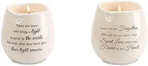 Pavilion Gift Company 19176 in Memory Light Remains Ceramic Soy Wax Candle, White 8 oz & Pavilion, 8 oz Soy Filled Ceramic Vessel Candle