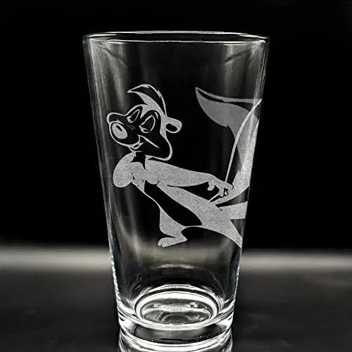 PEPE-LE-PEW Engraved Pint Glass | Collect Them All! Great Tunes Drinking Gift Idea!!