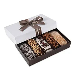 Barnetts Mothers Day Biscotti Gift Baskets, 5 Cookie Chocolates Box, Chocolate Covered Cookies Holiday Gifts, Gourmet Prime Candy Basket Delivery, Edible Food Ideas From Son For Mom Wife Sister Women