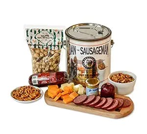 Dan the Sausageman's Supreme Palate Featuring Dan's Quality Gourmet Popcorns, Wisconsin Cheeses, Smoked Summer Sausages Packed in Reusable and Collectable Tin Can