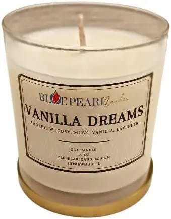 Blue Pearl Candle - Vanilla Dreams Soy Candle 10 0z Candle 10 0z /Handmade Candle/Gifts for Men/Women/Scented Aromatherapy/Valentine Candle/Birthday/Mother's Day