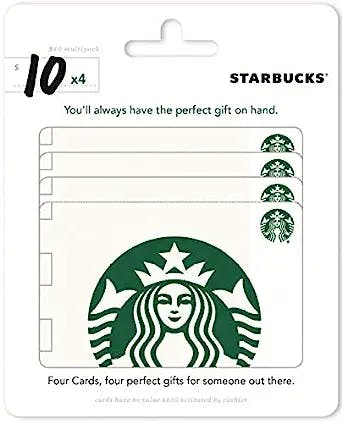Starbucks $10 Gift Cards (4-Pack): The Perfect Pick-Me-Up Present!