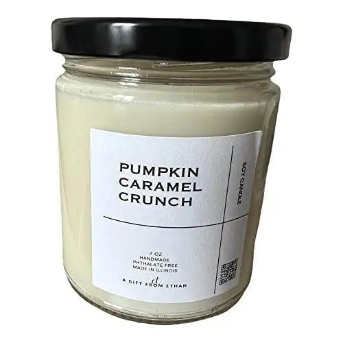 7 oz Handmade Soy Candle, Phthalate Free Candle, Dye Free Candle, Gift Candle (Pumpkin Caramel Crunch)