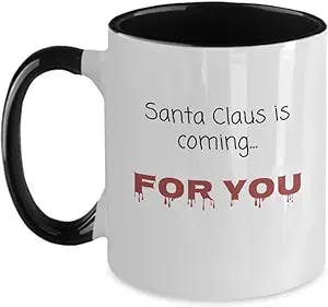 Funny Christmas, coffee mug, stocking stuffer, Secret Santa, gift cup, black and white mug, gift ideas, for her, for him, snarky Christmas