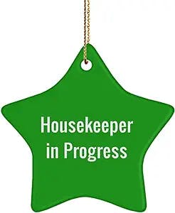 Cheap Housekeeper Gifts, Housekeeper in Progress, Holiday Star Ornament for Housekeeper, , Gift Ideas for Colleagues, Gifts for Work Friends, What to get Your Coworkers, Secret Santa Gifts, Workplace