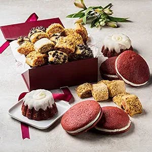 Dulcet Gift Baskets Fresh Baked Red Velvet Collection Filled with Traditional Bakery Treats Great Gift for Holidays, Birthday, Sympathy, Get Well, & Family or Office Gatherings for Men & Women