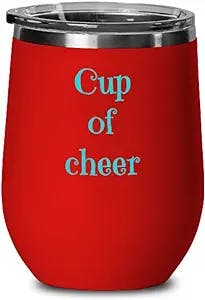 Cup of cheer, black wine glass, gift ideas, Christmas, New Years, secret Santa, stocking stuffer