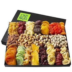 Mothers Day Nut and Dried Fruit Gift Basket - Prime Arrangement Platter - Assorted Nuts and Dried Fruits Holiday Snack Box for Easter, Ramadan, Birthday, Men & Women (19 Variety - XL)