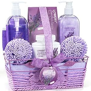 Mothers Day Gifts, Spa Gift Baskets For Women - Bath and Body Gift Basket For Women and Men – Lavender and Jasmine Home Spa Set with Body Lotions, Bubble Bath, Bath Salt and Much More, Birthday Gift