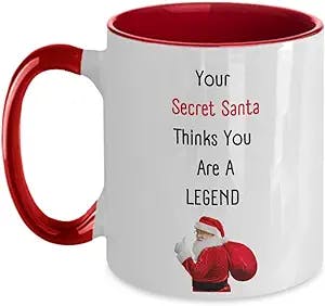 Secret Santa Gift Ideas, Secret Santa Gift For Coworker, Secret Santa Mug For Women Or Men, Funny Two Toned Christmas Secret Santa Gift