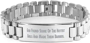 Unique Idea Barber Ladder Bracelet, God Found Some Of The Hottest Girls And Made Them, Funny Gifts for Friends, Holiday Gifts, , Gift ideas for coworkers, Gifts for work colleagues, Secret Santa gifts
