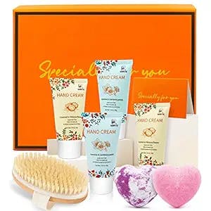 MIRYE Spa Gifts for Women, Self Care Gifts for Women Bath and Body Set, 8 Pcs Bath Set Includes Bath Bombs, Bath brush, Hand cream, Gifts Set for Women Birthday Gift Set Mothers Day Gifts for Her