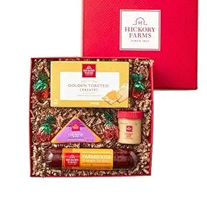 Hickory Farms Meat & Cheese Sampler Size Gift Box | Gourmet Food Gift Basket Perfect For Snacking, Birthday, Sympathy, Congratulations Gifts, Retirement, Thinking of You, Business and Corporate Gifts
