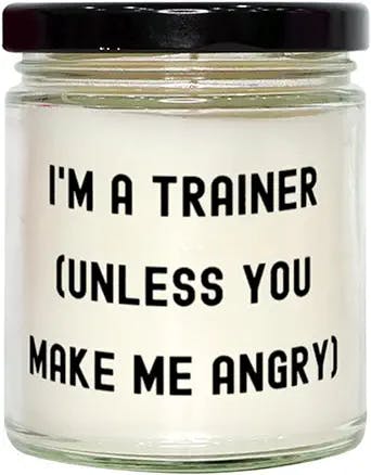 Trainer Gifts for Friends, I'm a Trainer (Unless You Make me Angry), Unique Trainer Candle, from Friends, , Gifts for Coworkers, Gift Ideas for Colleagues, Christmas Gifts for Coworkers, Secret Santa