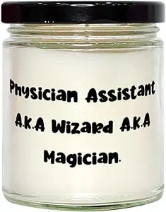 Funny Physician assistant Gifts, Physician Assistant A.K.A Wizard A.K.A Magician, Beautiful Candle For Coworkers From Colleagues, Gift ideas for coworkers, Gifts for work colleagues, Secret Santa