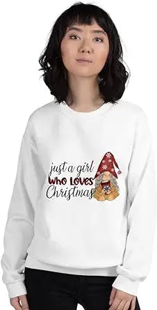 Just A Girl Who Loves Christmas Sweatshirt. New Year Sweater, Merry Xmas Eve Pullover, Secret Santa Gift, Holiday Outfit Idea