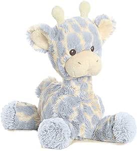 Ebba Loppy Giraffe Plush Stuffed Animal with Rattle for Baby (Blue)