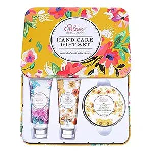 Hand Cream Gift Set - Lotion Sets for Women Gift, Hand Care Set with Shea Butter, Travel Size Hand Lotion Set for Women, Includes 2 Hand Cream & Exfoliating Cream, Gift Box for Women Birthday Christmas