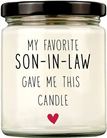 Funny Mother in Law Gifts from Son in Law, My Favorite Son in Law Gave Me This Candle, Mothers Day Candle, Mother in Law Birthday Gifts, Gift for Mothers in Law on Christmas Valentine Day