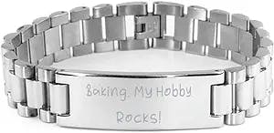 Fancy Baking Gifts, Baking. My Hobby Rocks!, Holiday Ladder Bracelet for Baking, Gift Ideas, Stocking Stuffers, Secret Santa, White Elephant, Presents, Christmas, Hanukkah