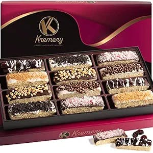 Mothers Day Chocolate Covered Biscotti Cookies Gift Basket (12 Count) Assorted Sweet Treats Candy Toppings, Gourmet Bakery Dessert Box Arrangement, Kosher Parve Food USA Made, Mom Women Wife Birthday