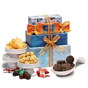 Broadway Basketeers Gourmet Chocolate Food Gift Basket Tower Snack Gifts for Women, Men, Families, College – Delivery for Holidays, Appreciation, Thank You, Congratulations, Corporate, Get Well Soon, Care Package