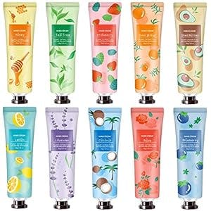 10 Pack Hand Cream for Dry Cracked Hands,Mothers Day Gifts for Women ,Teacher Appreciation Gifts, Nurses Week Gifts, Natural Plant Fragrance Mini Hand Lotion Moisturizing Hand Care Cream Travel Size Hand Lotion for Dry Hand Gift Set for Mom,Mothers Day Gifts For Grandma