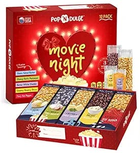 Popcorn Gifts Mothers Day Gift Baskets Movie Night Supplies Gifts For Mom And Women, 10 Pcs Set, 5 Gourmet Popcorn Kernels 5 Popcorn Seasoning Flavoring, Non-GMO, Mothers Day Gift Ideas