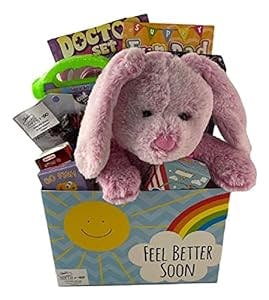 Get Well Soon Kid Girls Feel Better Large Gift Basket Care Package For Kids Prefilled
