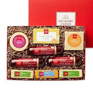 Hickory Farms Meat & Cheese Large Gift Box | Gourmet Food Gift Basket Perfect For Family, Birthday, Sympathy, Congratulations Gifts, Retirement, Thinking of You, Business and Corporate Gifts