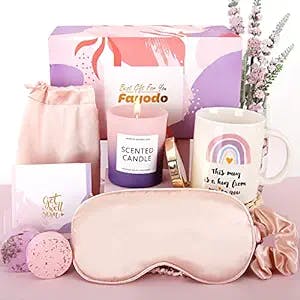 Mothers Day Gifts Get Well Soon Gifts for Women, 8 Pcs Care Package Gift Feel Better Basket Warm After Surgery Recovery Encouragement Gift Thinking of You Box with Blanket Coffee Mug for Women