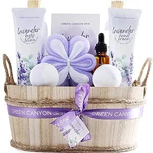 Spa Gift Baskets for Women 11pcs Lavender Bath Gift Set with Body Lotion, Essential Oil, Ideal Gifts for Women, Holiday Gifts Box for Mother's Day Birthday Christmas Valentine's Day, Spa Gifts for Mom
