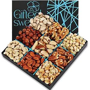 Nuts Gift Basket - Freshly Roasted And Raw Mixed Nut Gift Box - Gourmet Healthy Food Gift for Men/Women - Mother's Day Gourmet Gift
