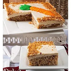 Dulcet Gift Baskets Favorite Decadent Carrot Cake with Cream Cheese Dessert Gift Box of 2 Trays the for Holidays, Birthday, Sympathy, Get Well, & Family or Office Gatherings for Men & Women