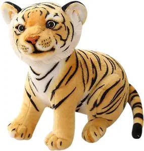 GUDVES Tigers Plush Toy Stuffed Animal Plush Cat - by Tiger Tale Toys Cute Lifelike Tiger Stuffed Animals Animals Kids Toy Gift for Boy Baby Hug Tiger - Lifelike Stuffed Animal (7.8 in, Yellow Tiger)