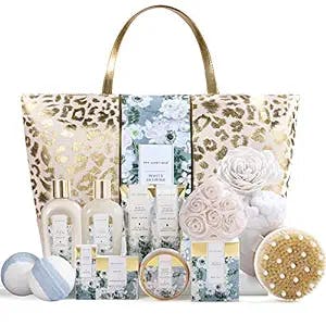 Spa Gift Baskets, Spa Luxetique Spa Gifts for Women, 15pcs Luxury Relaxing Spa Gift Set Includes Bath Bombs, Essential Oil, Hand Cream, Bath Salt and Luxury Tote Bag, Mothers Day Gifts for Mom