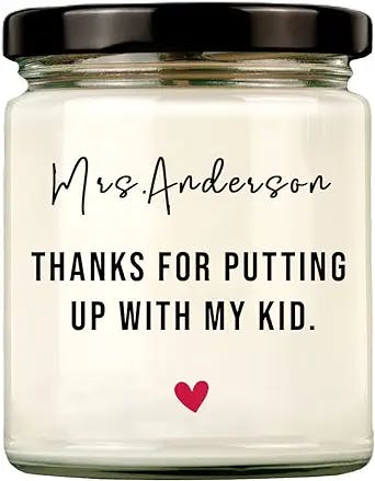 Personalized Gifts for Teacher, Thanks for Putting up with My Kid Candle, Teacher Scented Soy Candle, Teacher Appreciation Gifts, Teacher Gifts, Day Care, Gift Idea for Teacher Appreciation Week