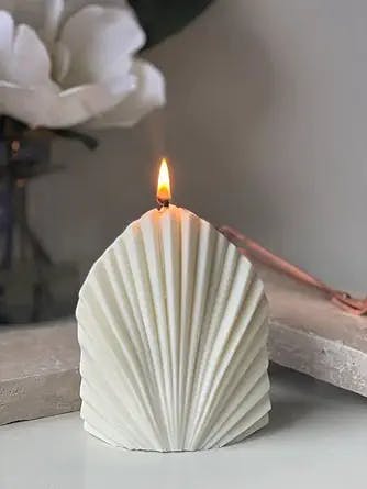 Pillar Decorative Aesthetic Soy Candles - Rustic Scented Candles,Minimalist Decorative Statue Geometric Modern Candles, Bubble Body Soy Wax Handmade Candle, Gift House Room Decor(Palm)