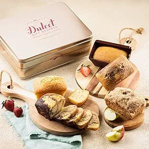Dulcet Gift Baskets Fresh Baked Tea Cake Assortment in a Tin with Marble, Apple Cinnamon & Pumpkin Delightful Flavors the for Holidays, Birthday, Sympathy, Get Well, & Family or Office Gatherings for Men & Women with Prime Delivery