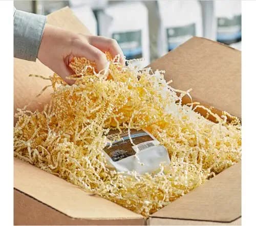 Mozingo 10 LB Crinkle Cut Paper Shred Filler for Gift Bags Packing Boxes and Stuffing Baskets Bulk (10 LB, French Vanilla)