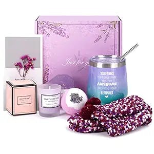 XIENZE-77 Gifts for Women, Spa Relaxation Gifts for Friends Female Moms Wife Sisters, Purple Unique Birthday Gifts for Women Who Have Everything