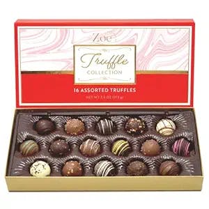 CRAVINGS BY ZOE Chocolate Truffles Gift Box | 16 Count | Mothers Day Gift Basket | Dark Chocolate, Milk Chocolate & White Chocolate Candy Variety Pack | Care Package | Birthday Gifts for Women & Men
