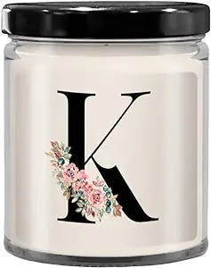 IKPR Monogram Letter K Flowers Gifts Women, Men, Him, Her Initial K Candle Letter K Candle Gifting Ideas