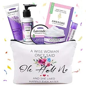 Birthday Gifts for Women Teacher Appreciation Gifts Mother's Day Gifts Travel Size Toiletries Kit Travel Essentials for Women Self Care Gifts for Best Friends,Mom, Teacher,Grandma Lavender Gifts for Her
