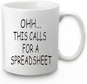 WENSSY Accountant Gifts Spreadsheet Mug, Oh This Calls For a Spreadsheet Mug, Funny Gift for Accounting Boss CPA Men Women Nerd 11 Ounce with Gift Box