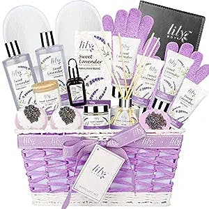 Spa Gift Baskets Set for Women, Luxury Spa Gift Set - 18Pcs Lavender Bath and Body Gift Basket, Home Spa Kit Include Bath Bombs, Body Lotion, Bubble Bath for Women Relaxing, Best Gift for Christmas, Birthday. Bath Gift Set for women.